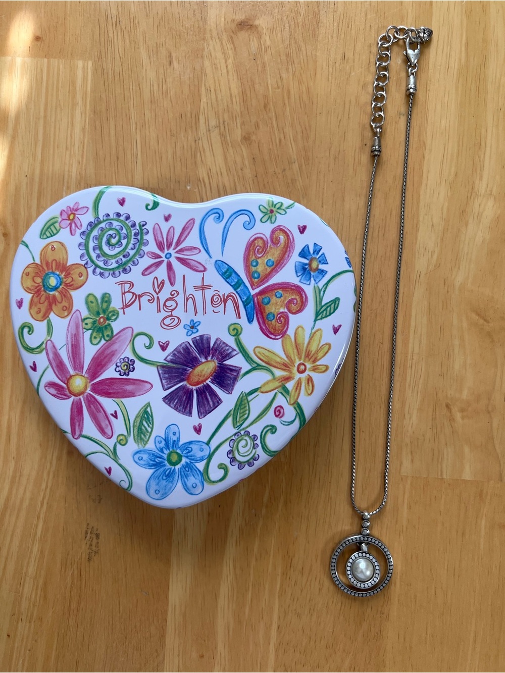 Brighton Silver Pearl Circle Pendant Necklace - Silver & White